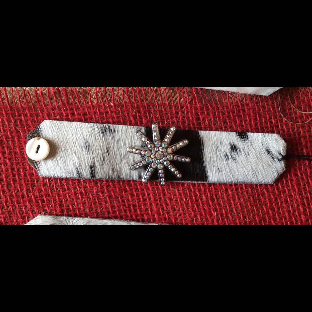 Cowhide w/hair cuff